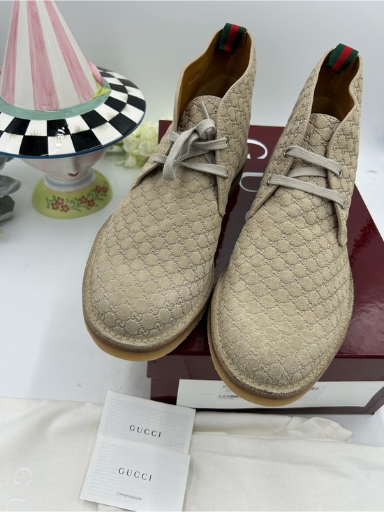 Men\'s Gucci suede GG embossed desert boots size 12 made in Italy main image 11